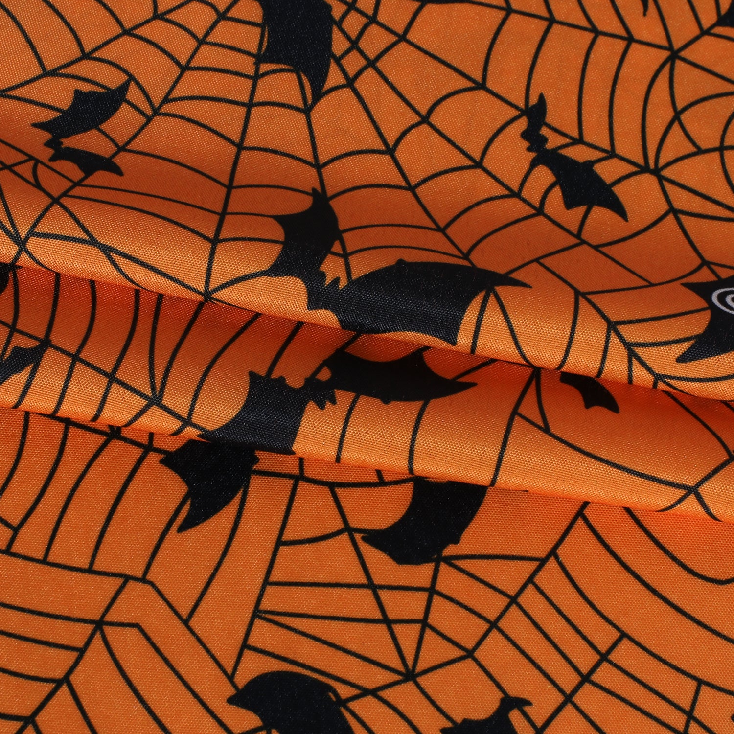 LUSHVIDA Orange Decorative Halloween Curtains for Living Room,Spider Web Printed Curtains