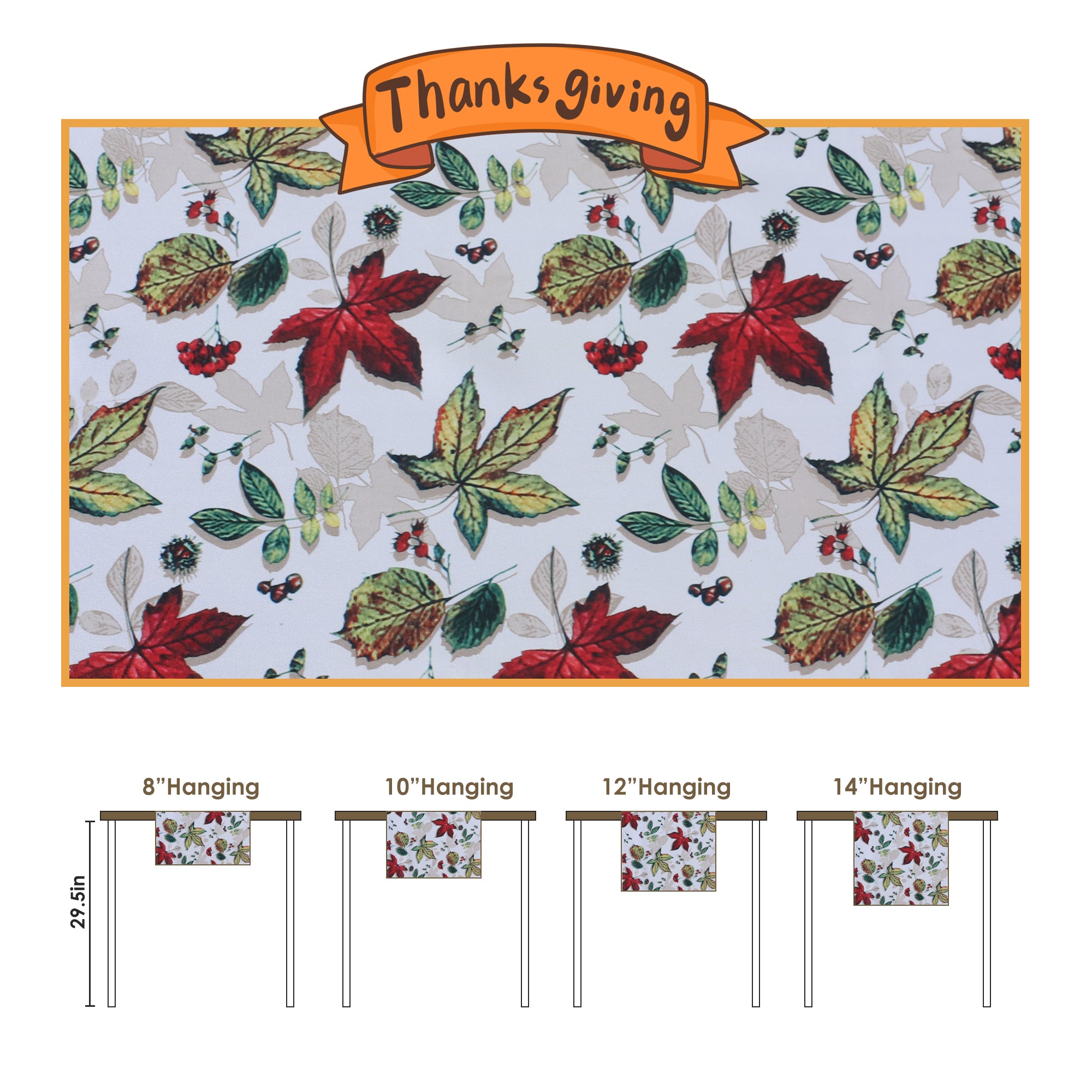 LUSHVIDA Fall Table Runner Maple Leaves Thanksgiving Table Runner Wrinkle Resistant Fall Runner for Table 1 Piece