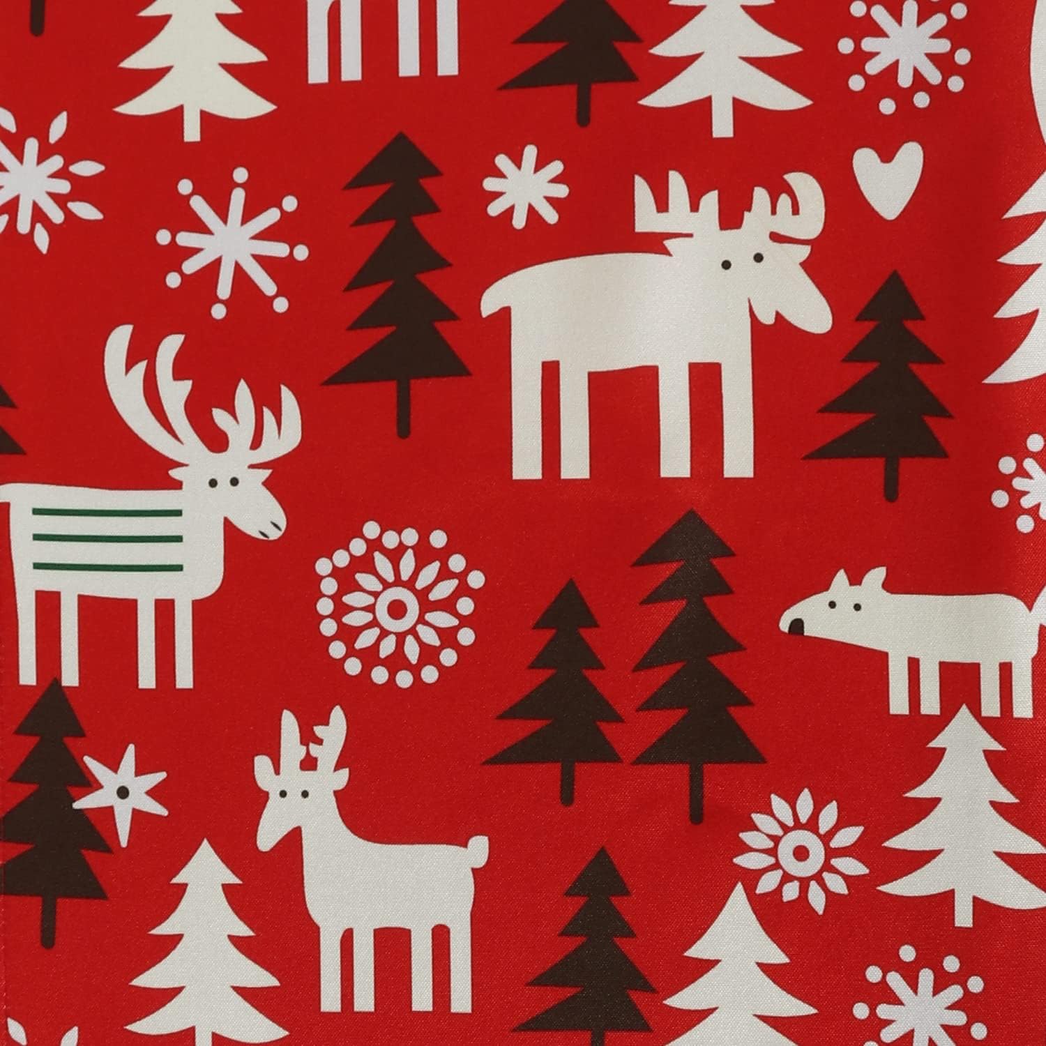 LUSHVIDA Christmas Table Runner Xmas Deer Prttern, Washable Table Runner for Dining Table Holiday Party Decorations