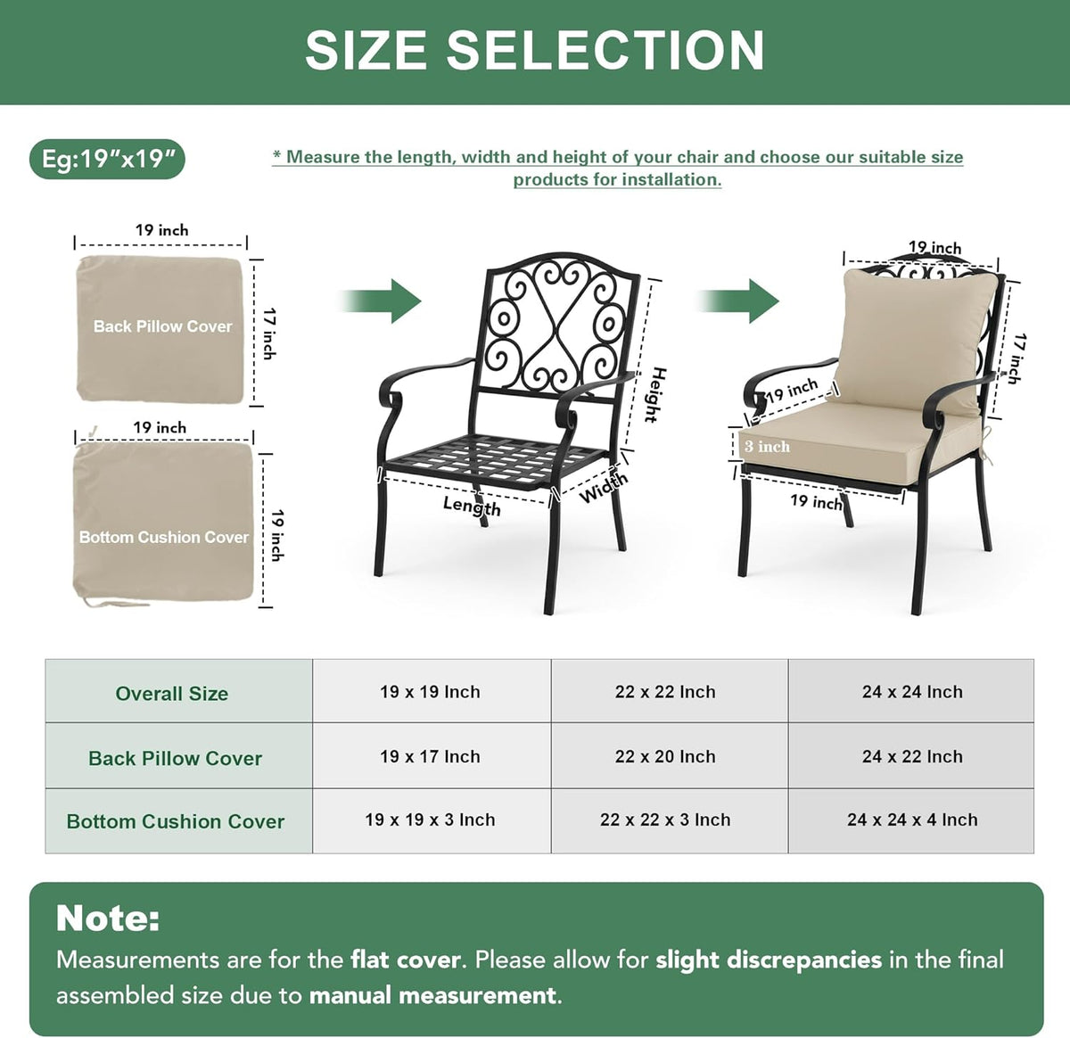 Ottowood Outdoor Deep Seat Cushions, Water-Repellent Patio Cushions