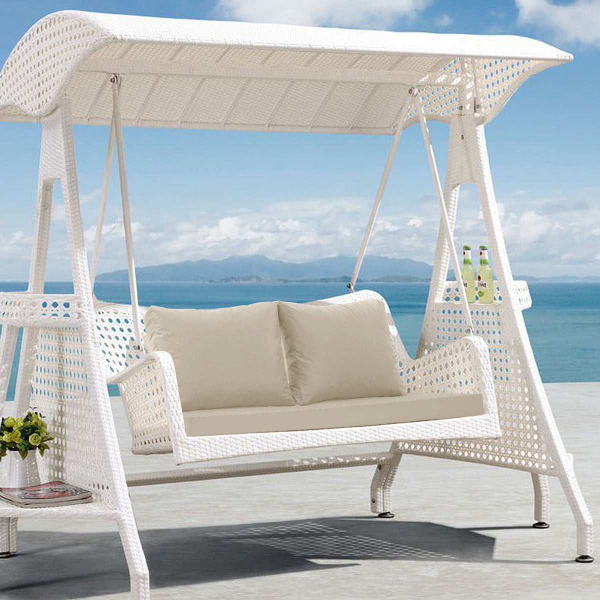 Ottowood Outdoor Loveseat Cushions, Waterproof Weather & Fade Resistant Seat and Backrest Cushion Set for Couch, Swing, Bench