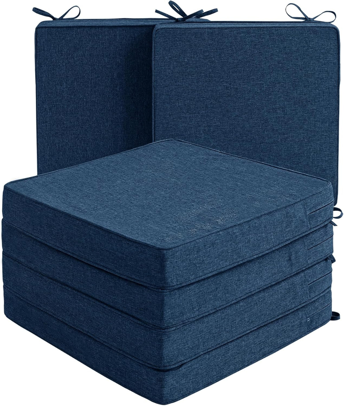 Ottowood Outdoor Chair Cushions - Waterproof Fade Resistant Linen Patio Furniture Seat Pads with Non-Slip Bottom & Removable Cover